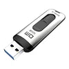 Silver USB 3.0 flash drive from BackupMyFilesNow.com, 16GB to 256GB capacity, push-pull metal design, new stock product.