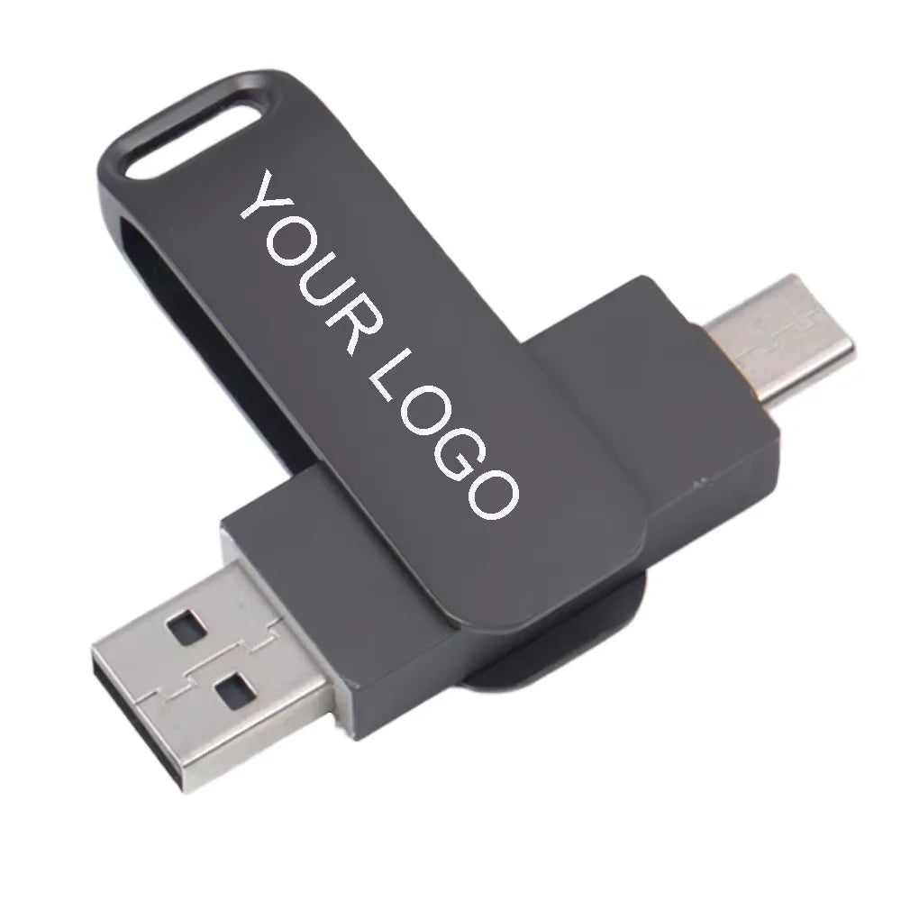 Ivory OTG USB 3.0 flash drive by BackupMyFilesNow, 16GB to 256GB capacity, Type-C encryption, with lanyard and 3-year warranty.