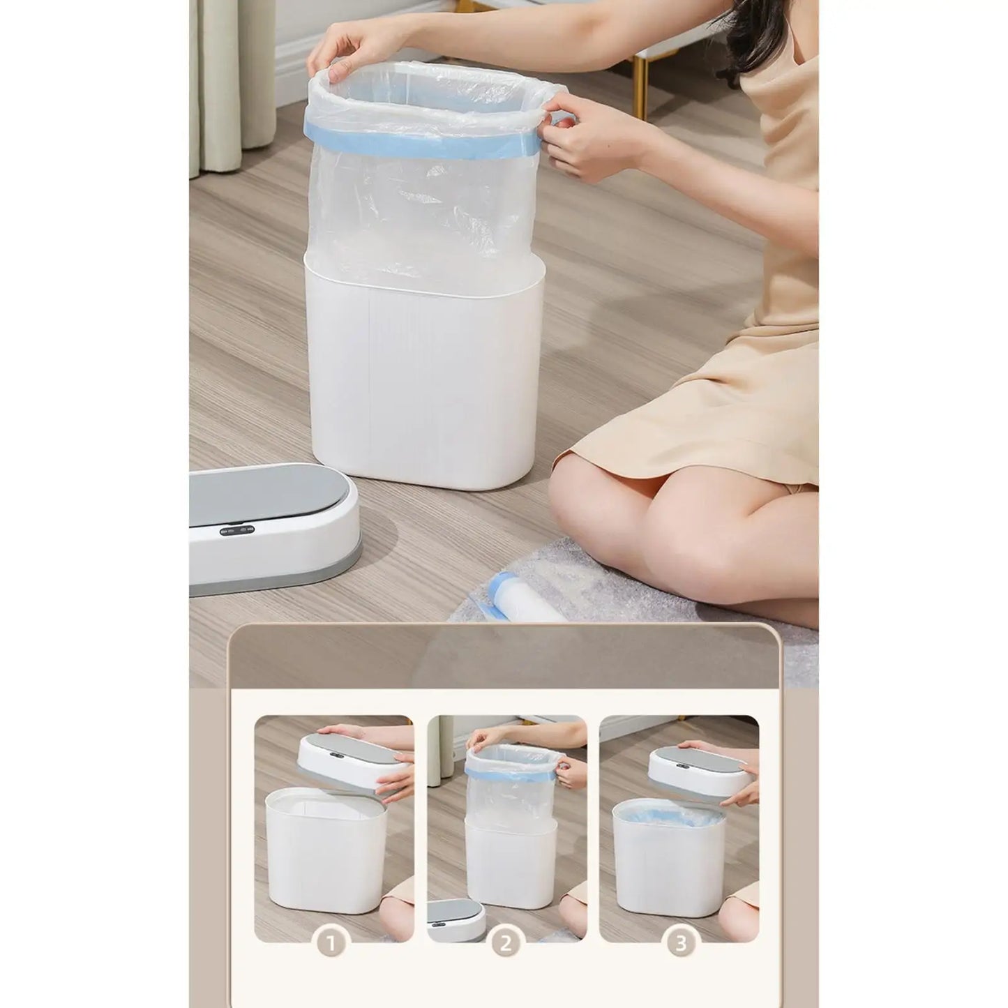 Smart sensor 12L waterproof electric trash can from BackupMyFilesNow.com, featuring touchless, automatic operation for home and office use.