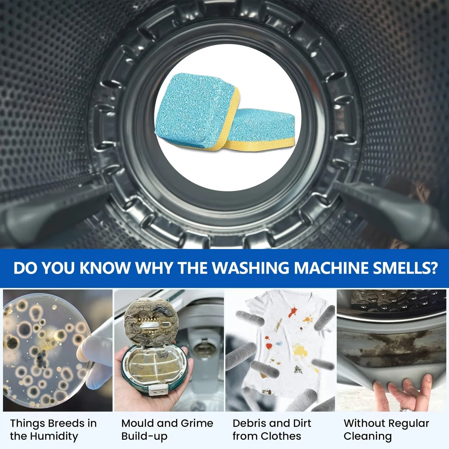 BackupMyFilesNow® washing machine cleaner, powerful descaling agent for deep cleaning of pre-loaders, removing buildup and grime.
