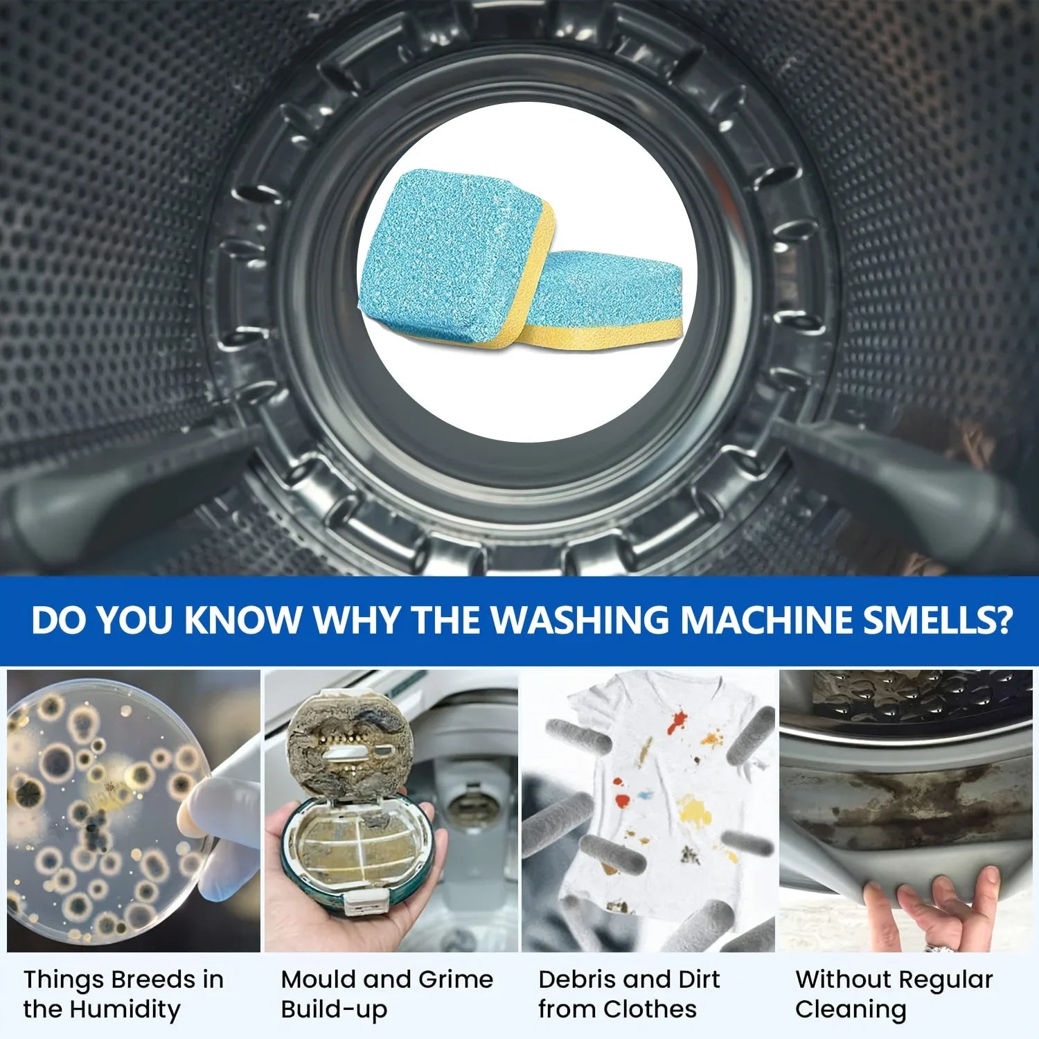 BackupMyFilesNow® washing machine cleaner, powerful descaling agent for deep cleaning of pre-loaders, removing buildup and grime.