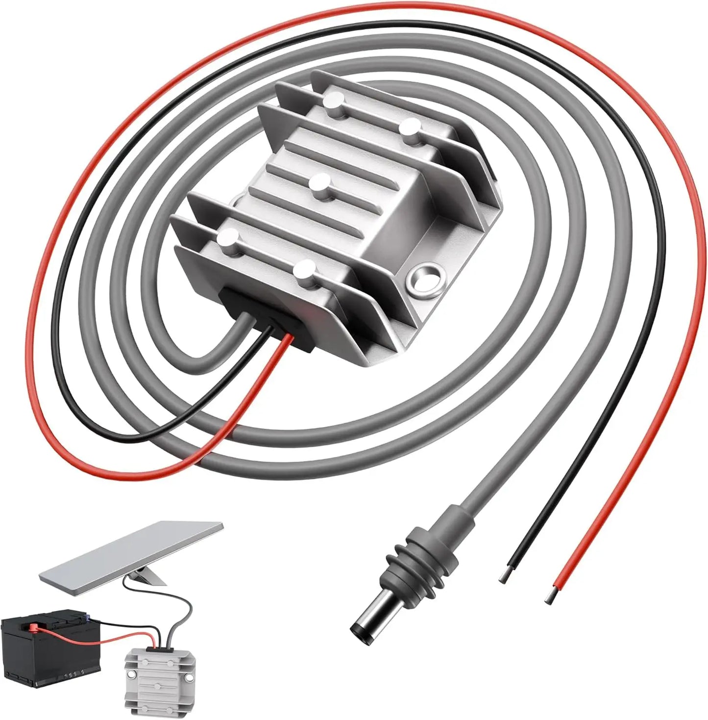 Starlink Mini Step Up Power Cable by BACKUPMYFILESNOW.COM, converts 12V/24V to 30V at 3.5A with DC power cable for satellite systems.
