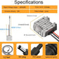 Starlink Mini 12V DC step-up converter with power cord, 9-28V input, 57V 4.5A output, used for Starlink Mini satellite systems.