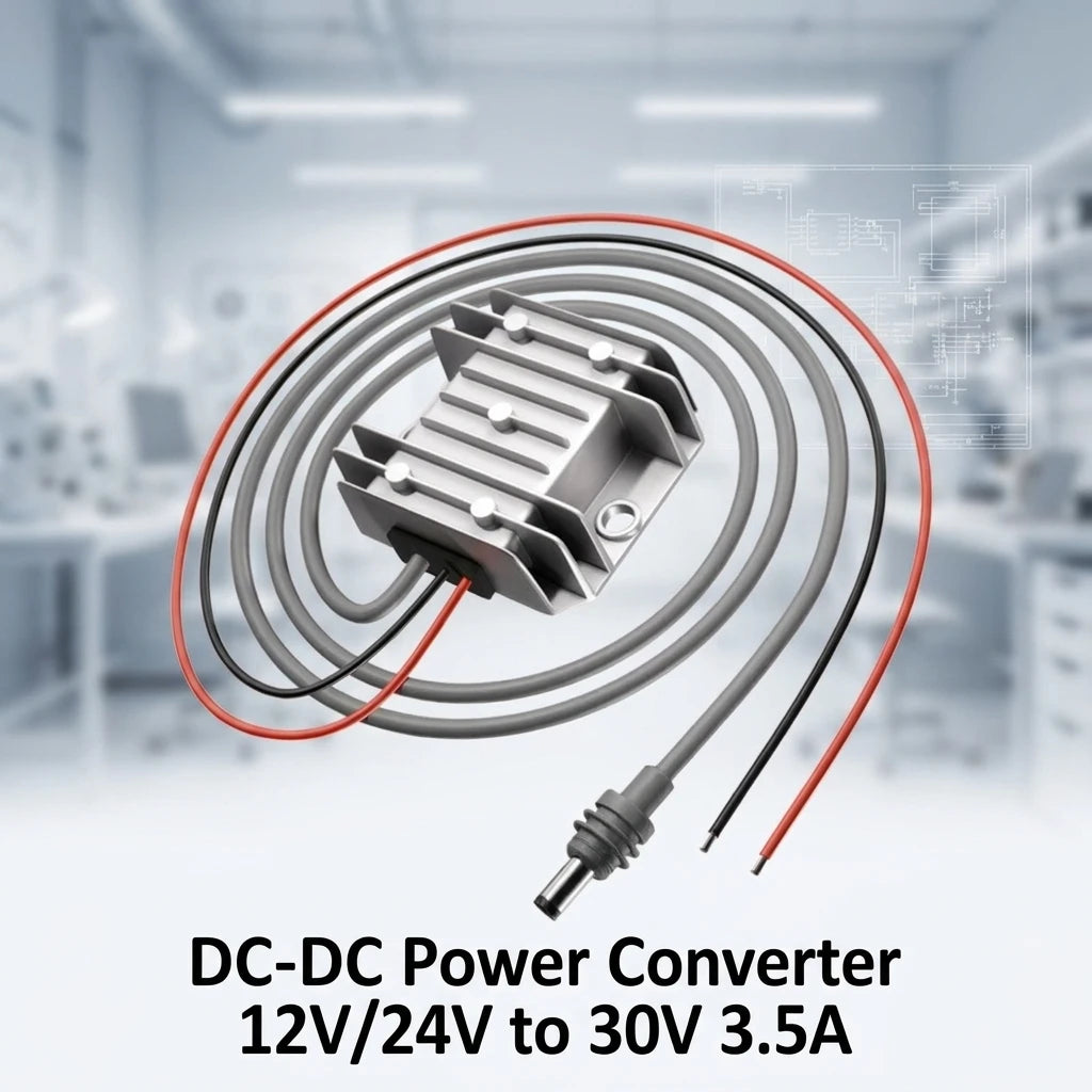 DC-DC step-up module from 12V to 30V, 3.5A, 105W power supply booster with DC power cord for Starlink Mini, by BACKUPMYFILESNOW.COM®