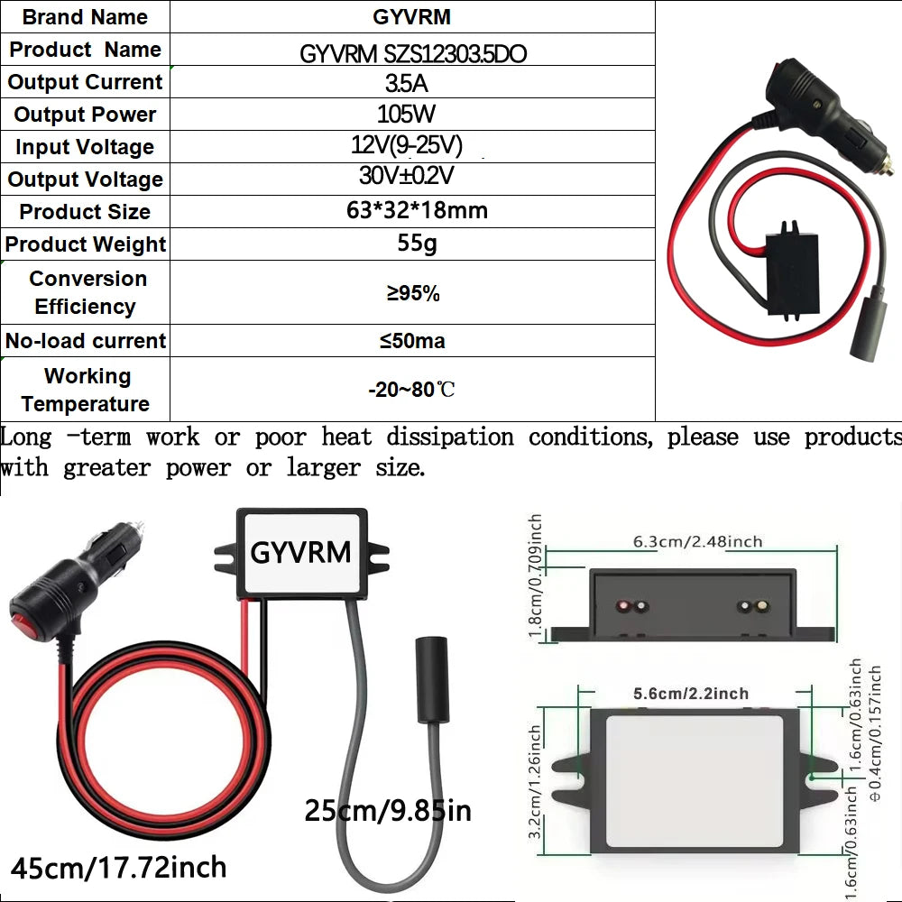 Starlink Mini Car Adapter 12V to 30V DC output for vehicles and RVs, compatible with backupmyfilesnow.com brand.