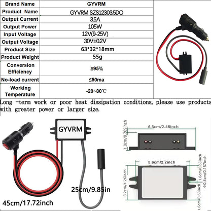 Starlink Mini Car Adapter 12V to 30V DC output for vehicles and RVs, compatible with backupmyfilesnow.com brand.