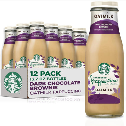 12-pack of Starbucks Frappuccino Coffee Drinks in 13.7 fl oz bottles, featuring caramel flavor and creamy coffee appearance.