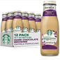 12-pack of Starbucks Mocha Frappuccino coffee drinks in 13.7 fl oz bottles, featuring caramel and mocha flavors.