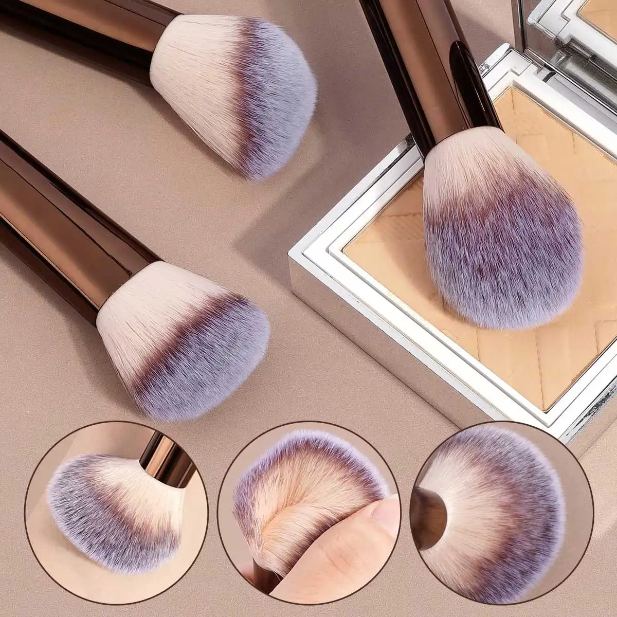 13-piece makeup brush set including foundation, concealer, eyeshadow, blush, kabuki, and blending brushes for face makeup application