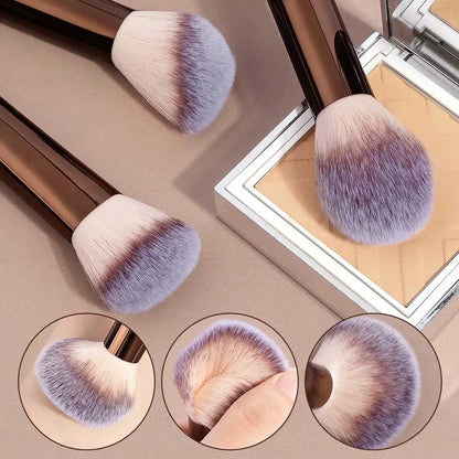 13-piece makeup brush set including foundation, concealer, eyeshadow, blush, kabuki, and blending brushes for face makeup application