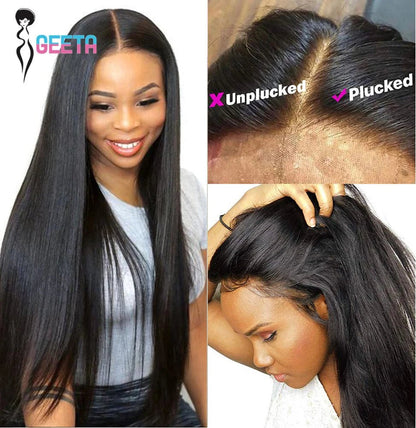HD lace frontal wig by BackupMyFilesNow.com, 30-inch bone straight human hair with 13x6 and 13x4 transparent lace, 24-inch length.