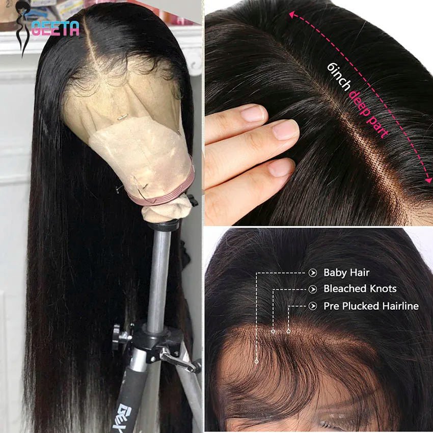 HD lace frontal wig by BackupMyFilesNow.com, 13x6 and 13x4 transparent lace, 30-inch bone straight human hair wig.