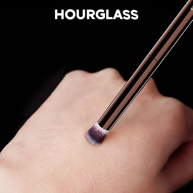 Hourglass makeup brushes for powder, foundation, concealer, blush, bronzer, eye shadow, eyebrow, and eyeliner application.