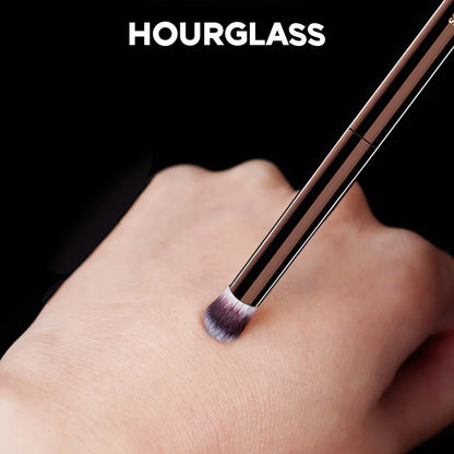 Hourglass makeup brushes for powder, foundation, concealer, blush, bronzer, eye shadow, eyebrow, and eyeliner application.