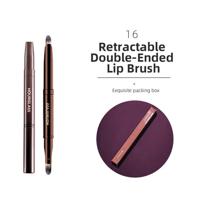 BackupMyFilesNow.com hourglass makeup brush set with various brushes for powder, foundation, concealer, blush, bronzer, eye shadow, and eyebrows.