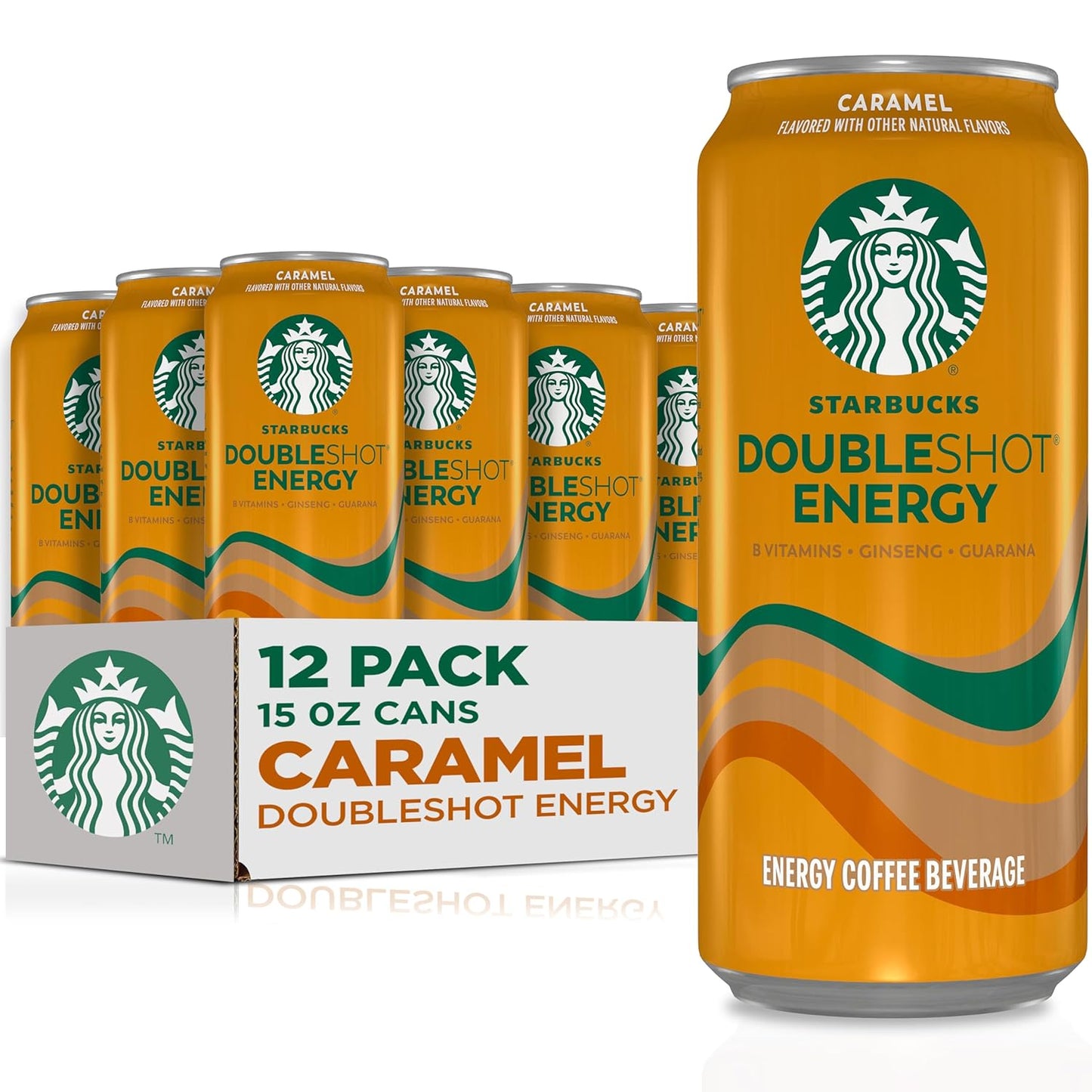 12-pack of Starbucks Doubleshot Energy Drink cans featuring white chocolate iced coffee in 15 fl oz cans, by BACKUPMYFILESNOW.COM®.