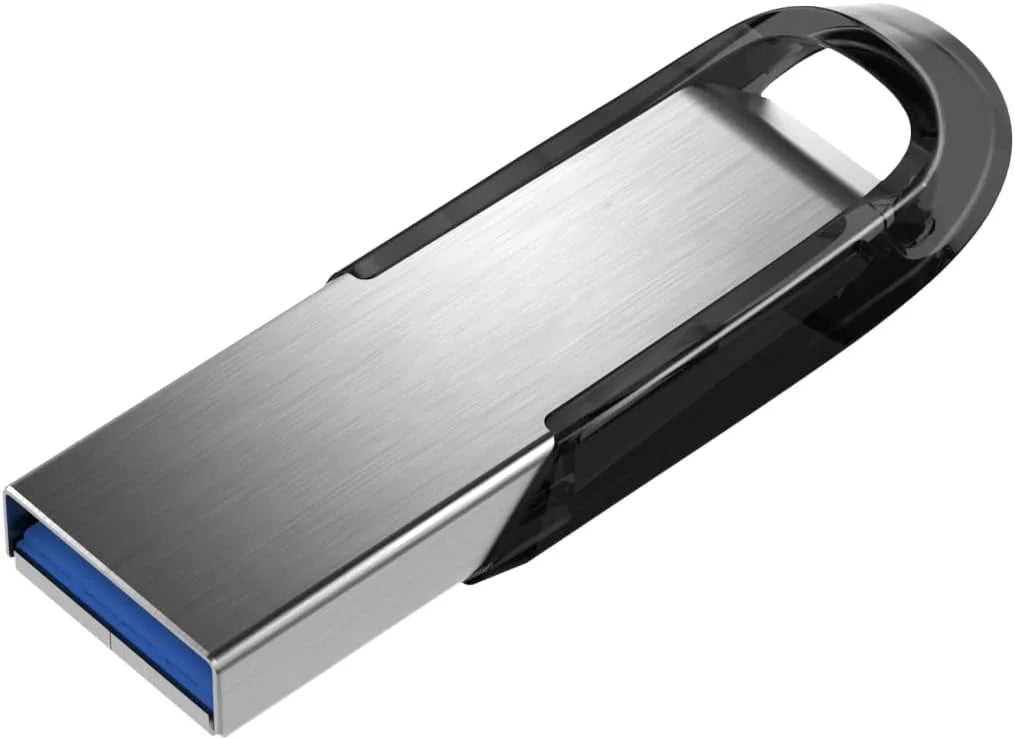 Blue 16GB USB flash drive from BackupMyFilesNow.com, stick style, USB 2.0, customizable storage options visible.