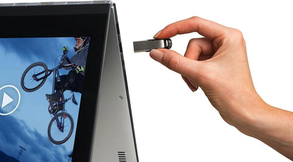 Blue USB flash drive from BackupMyFilesNow.com, 16GB capacity, stick style, USB 2.0, customizable storage options.