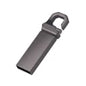 Silver metal USB 2.0 flash drive with custom logo printed, key pen style design, compact and new condition.