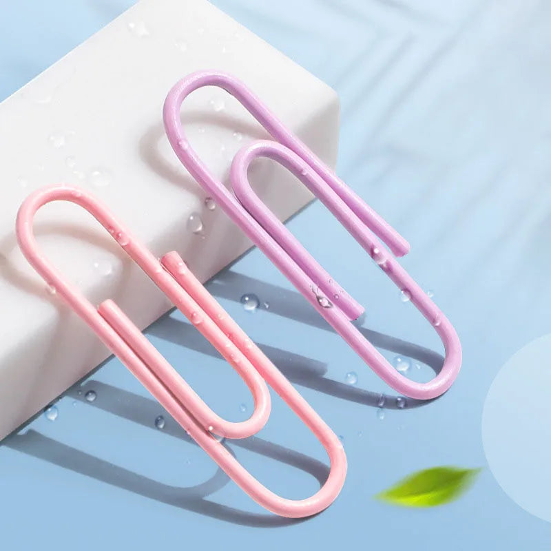 Set of 160 colorful stainless steel paper clips for office organization, file marking, and stationery use.