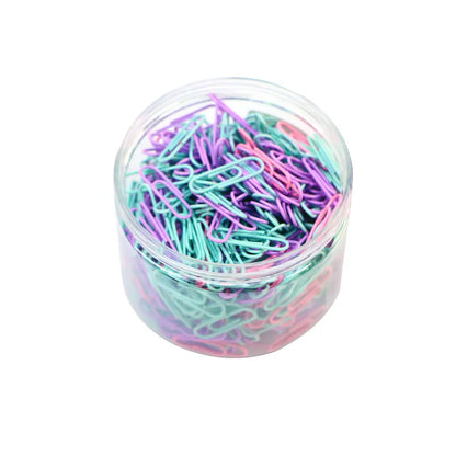 Set of 160 colorful stainless steel paper clips for office organization, file bookmarking, and stationery use.