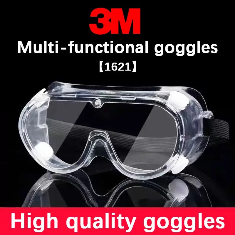 3M 1621 safety goggles with clear anti-splash dust-proof lenses, providing eye protection for industrial, lab, and work environments.
