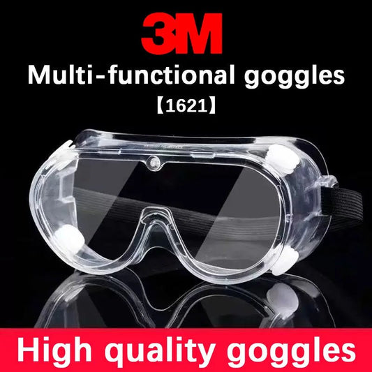 3M 1621 safety goggles with clear anti-splash dust-proof lenses, providing eye protection for industrial, lab, and work environments.