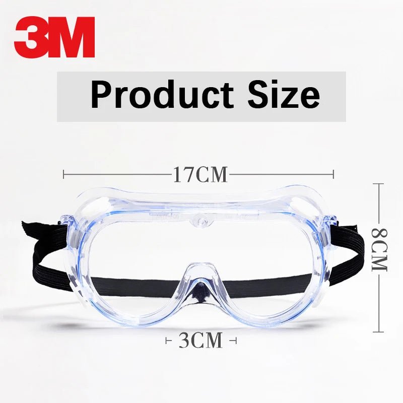 3M 1621 safety goggles with clear lens, anti-splash dust-proof eye protection for industrial and laboratory work.