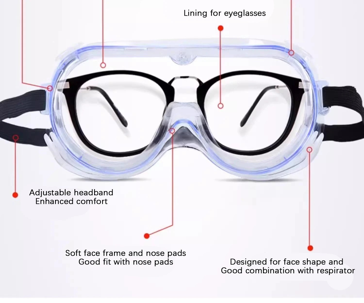 3M 1621 safety goggles with clear lenses, anti-splash, dust-proof eye protection for industrial or lab work.