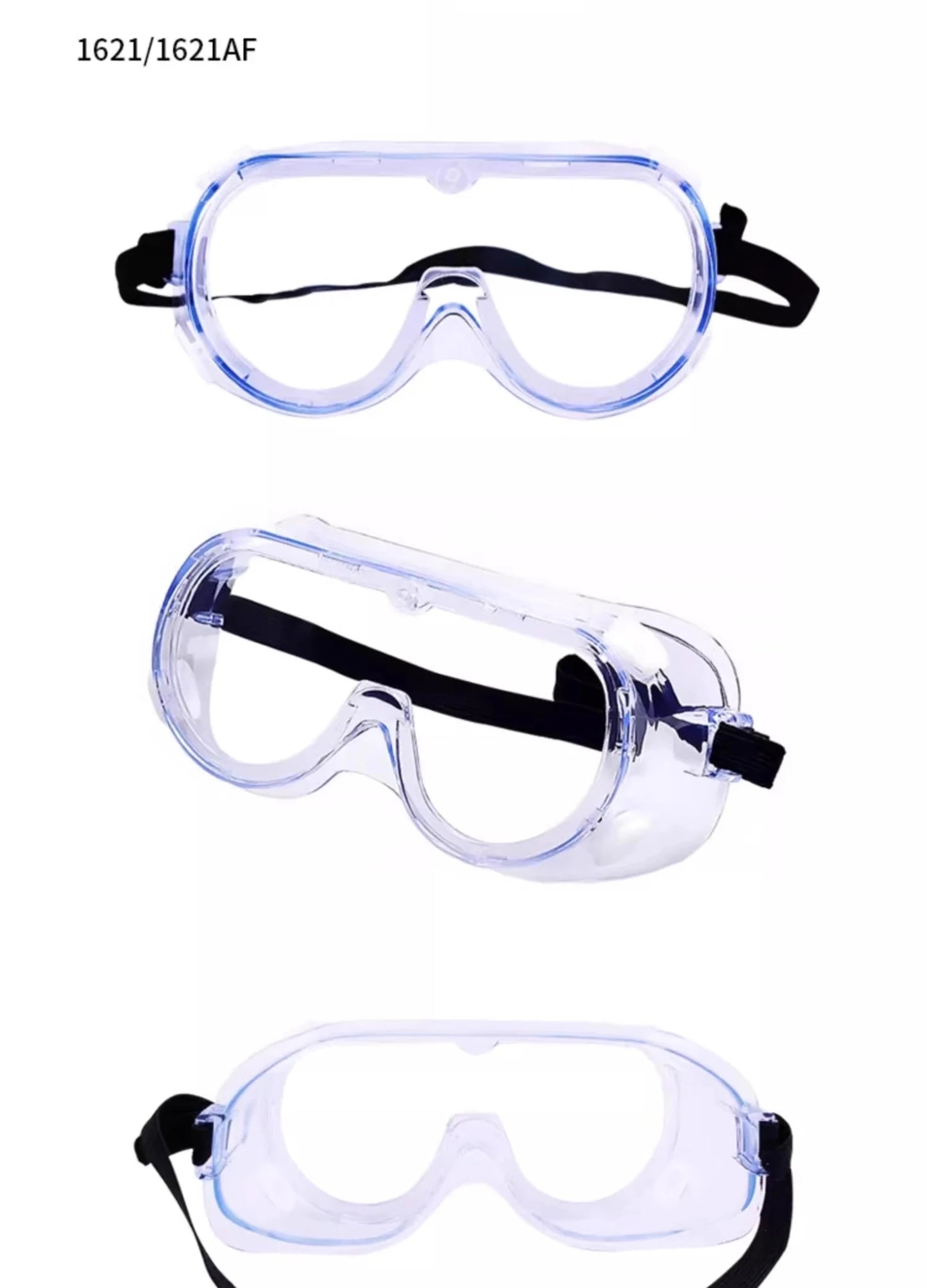 3M 1621 safety goggles with clear anti-splash dust-proof lenses, providing eye protection for industrial and lab work.