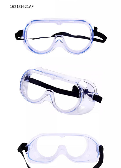 3M 1621 safety goggles with clear anti-splash dust-proof lenses, providing eye protection for industrial and lab work.