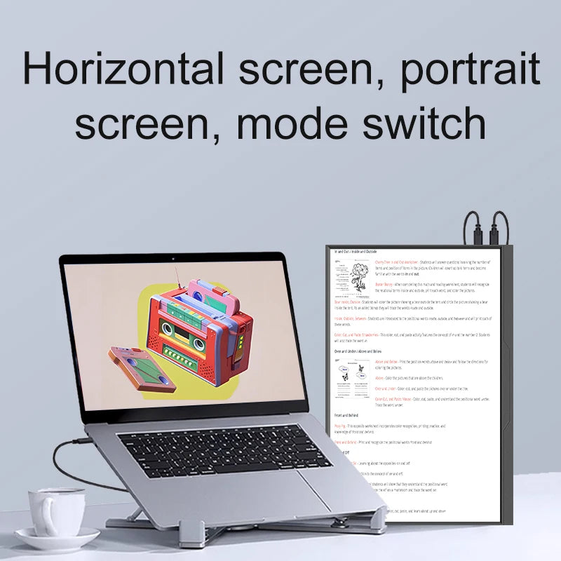 Portable LANLIPU 16-inch monitor with 120Hz, 1200p resolution, 16:10 aspect ratio, HDR, ideal for gaming and laptops.