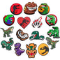 Set of 16 dinosaur shoe charms for clog sandals, cute cartoon dino pins, DIY accessories for women and men.