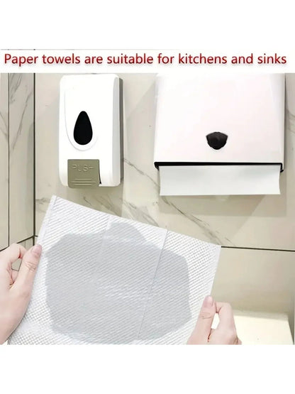 Disposable paper towels by BACKUPMYFILESNOW.COM for kitchen and bathroom cleaning, convenient, hygienic, and disposable cleaning solution.