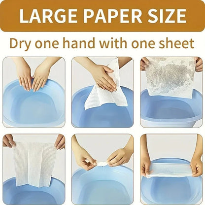 Disposable paper towels from BACKUPMYFILESNOW.COM® for kitchen and bathroom cleaning, convenient, hygienic, and super absorbent.