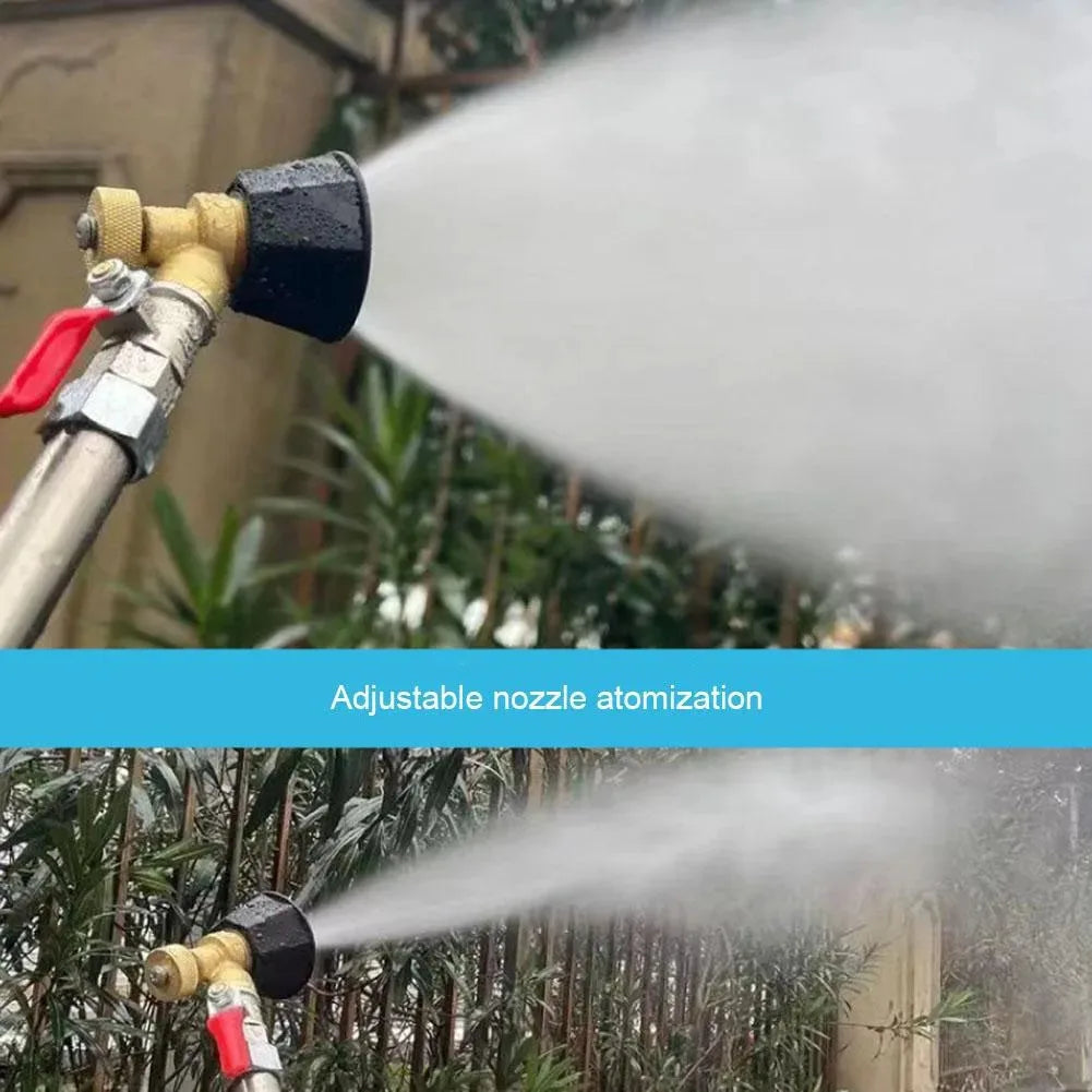 Agricultural atomization adjustable garden sprayer nozzle for watering and irrigation, water spray head with flexible settings.