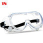 Clear anti-fog safety goggles with elastic strap from BACKUPMYFILESNOW.COM®, protective eye wear for lab work, painting, and gardening.