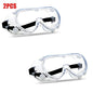 Clear anti-fog safety goggles from BACKUPMYFILESNOW.COM® with elastic strap, protective eye wear for lab work, painting, cleaning, and gardening.