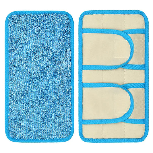 Blue microfiber mop pad for Swiffer Sweeper, washable and reusable, suitable for wet and dry cleaning with flip mop tools.