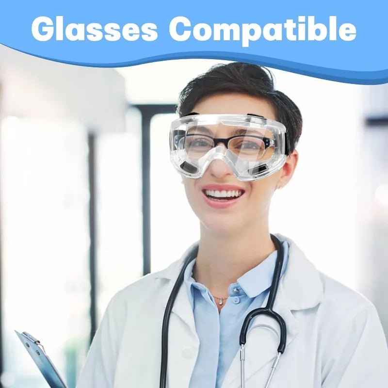 BACKUPMYFILESNOW.COM® safety goggles with anti-splash, dust-proof design for lab work, industrial research, and protective eyewear.