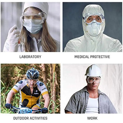 Waterproof safety goggles by BACKUPMYFILESNOW.COM® with anti-fog, dust-proof, windproof protective glasses for work and water park use.