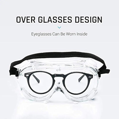 Waterproof safety goggles by BACKUPMYFILESNOW.COM® with anti-fog, windproof, dust-proof design for work and water park protection.