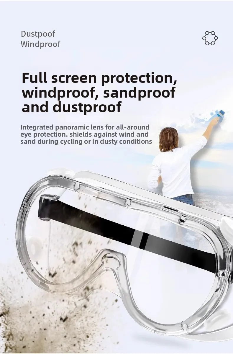 BackupMyFilesNow waterproof safety goggles with anti-fog, dust-proof, windproof protective glasses for work and water park use.