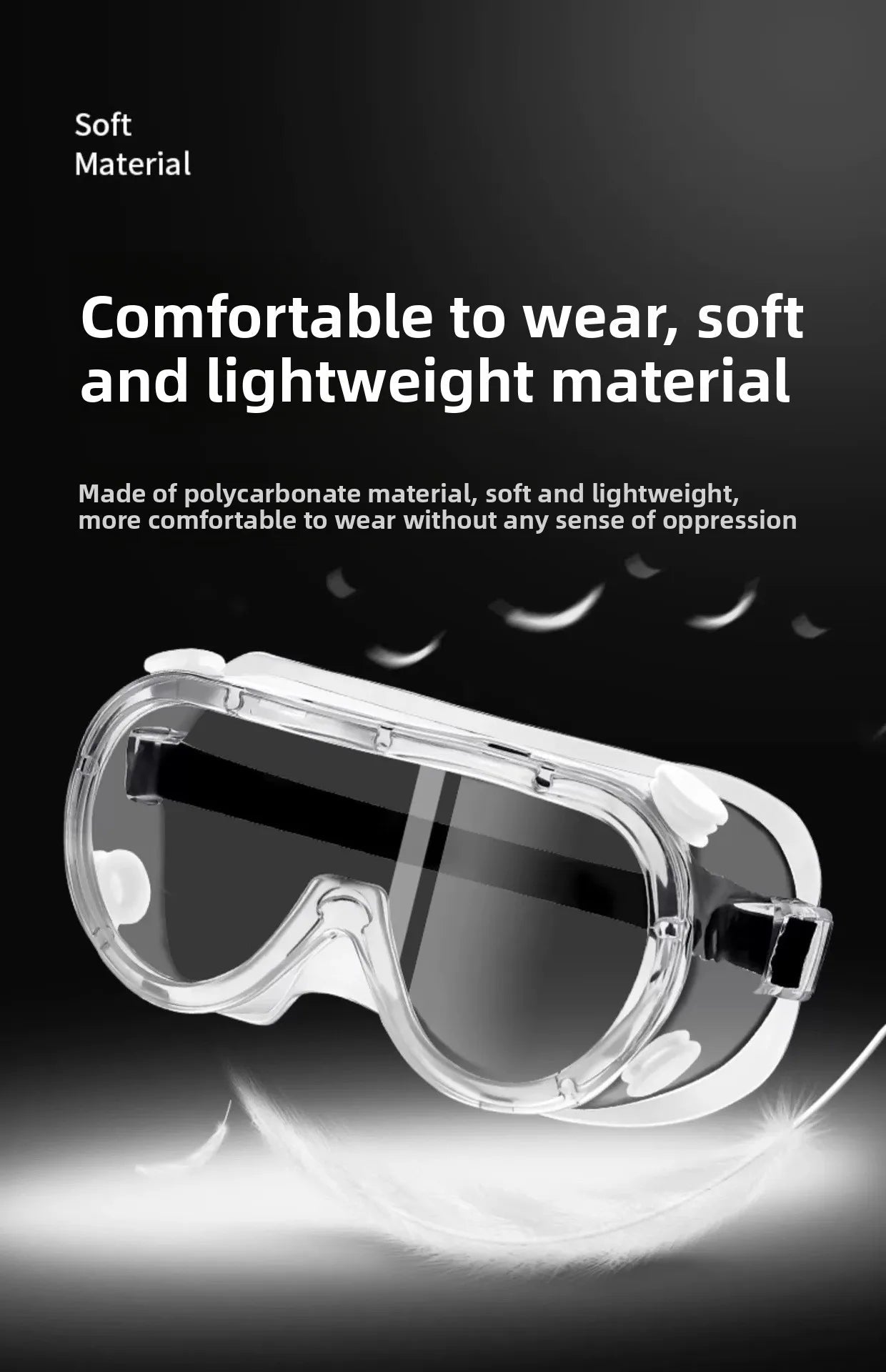Waterproof safety goggles from BACKUPMYFILESNOW.COM® with anti-fog, windproof, dust-proof protection and clear eye shield.