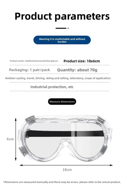 Waterproof safety goggles from BACKUPMYFILESNOW.COM®, windproof and dust-proof protective glasses with anti-fog lens for work and water parks.