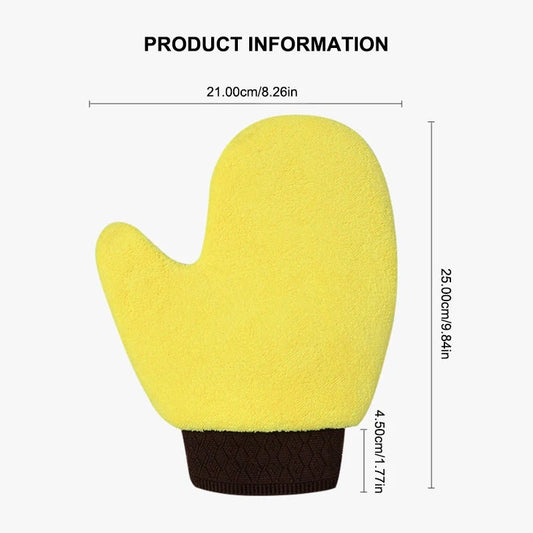 Seametal microfiber car washing glove with double-faced coral fleece for gentle cleaning and detailing of vehicle surfaces.