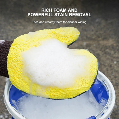 SEAMETAL microfiber car washing glove by BACKUPMYFILESNOW.COM with double-faced coral fleece for gentle, thorough vehicle cleaning.