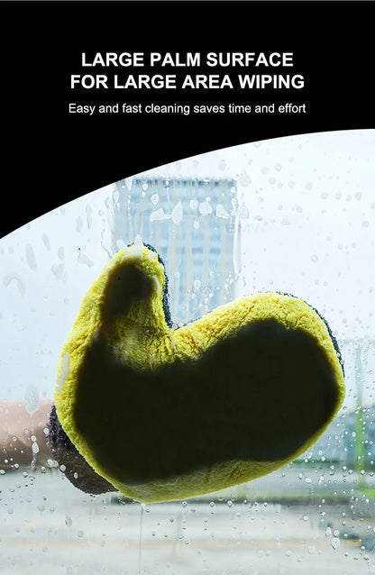 SEAMETAL microfiber car washing glove with double-faced coral fleece for gentle cleaning and car detailing.