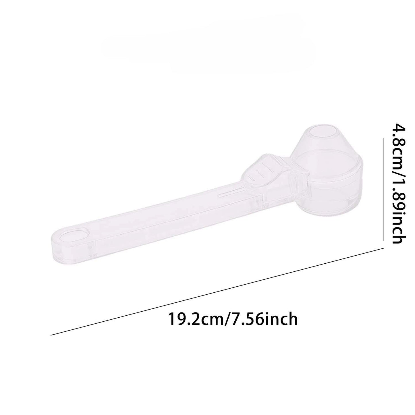 White sliding leakproof coffee scoop with large capacity, perfect for measuring coffee, protein, or milk powder in home kitchen use.