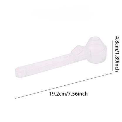 White sliding leakproof coffee scoop with large capacity, perfect for measuring coffee, protein, or milk powder in home kitchen use.